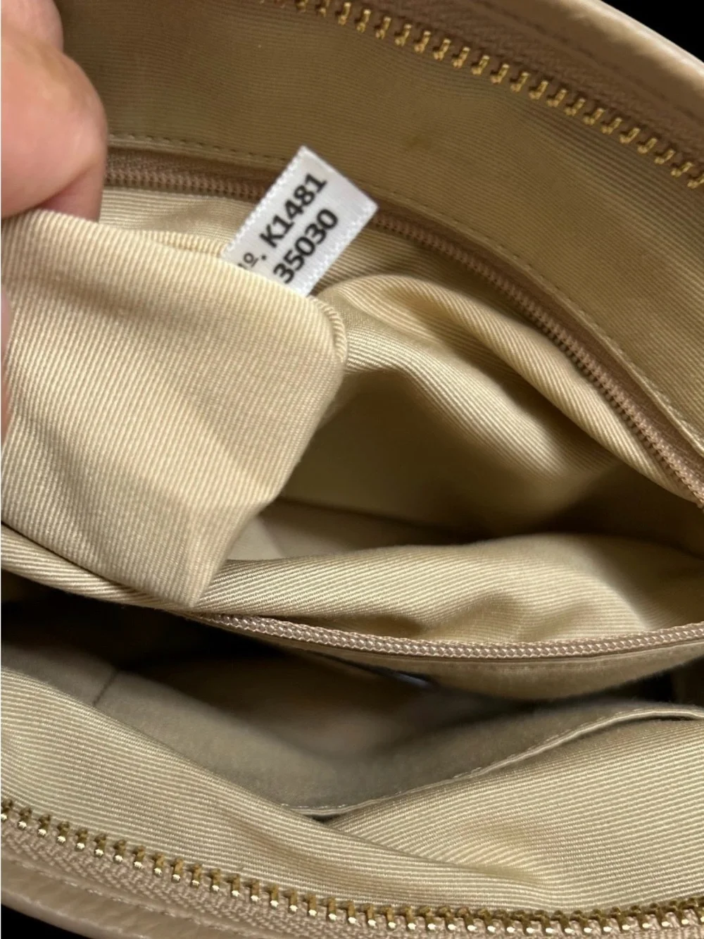 Coach Pebbled Leather Shoulder Bag in Tan with Gold Hardware